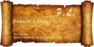 Peknik Lilla névjegykártya